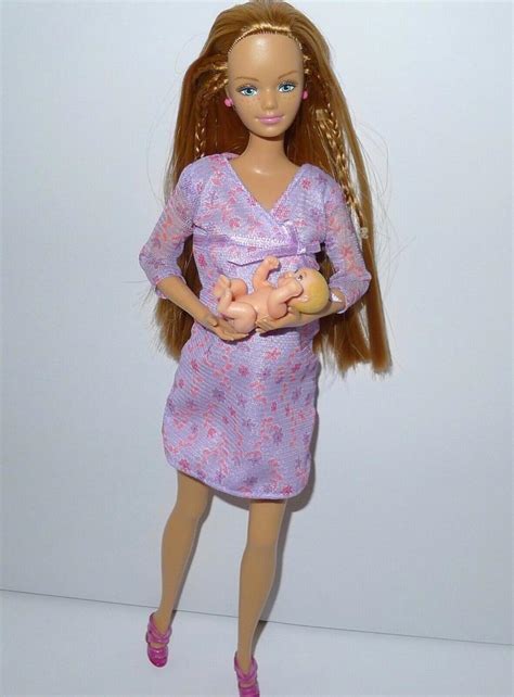 pregnant midge barbie happy family doll bump dress shoes baby