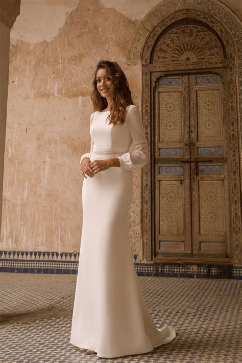 Autumn Wedding Dress Long Sleeves Elegant Bridal Dress Bohemian Wedding