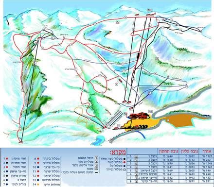 Mount Hermon ski map, Israel, Middle East