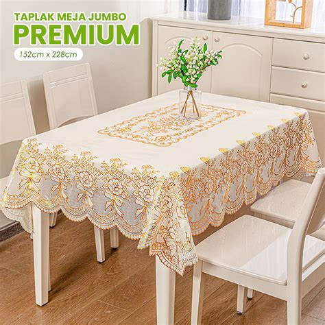 jual alas meja premium tebal motif gold bentuk persegi panjang alas