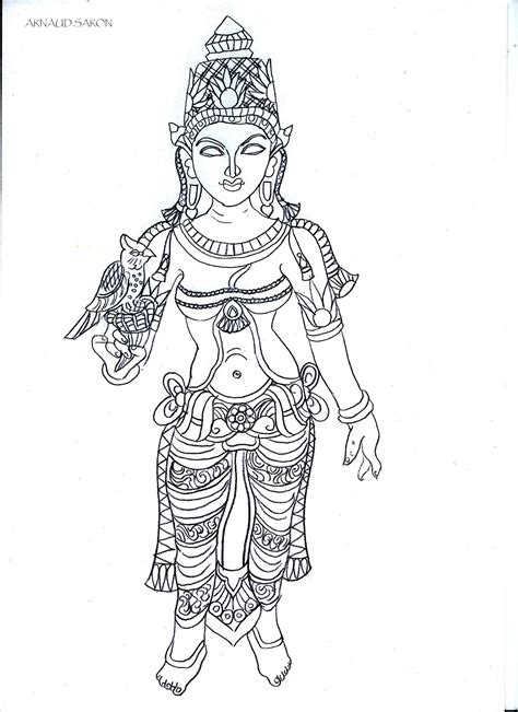 Digital Sketch Of Parvati By Saron Arnaud - Desi Painters