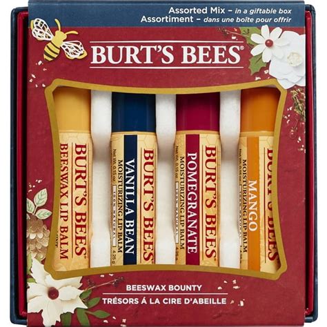 Burt's Bees Bounty Holiday Gift Set, 4 Lip Balms in Gift Box, Assorted ...