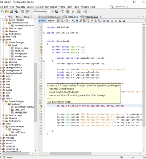 designing  class named triangle  java stack overflow