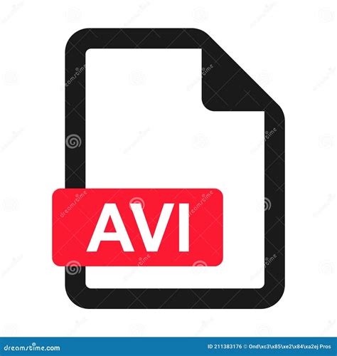 Archivo Avi Icono Plano Aislado Sobre Fondo Blanco. Ilustración