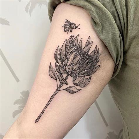 30 Beautiful Protea Tattoo Designs with Meaning | Art and Design