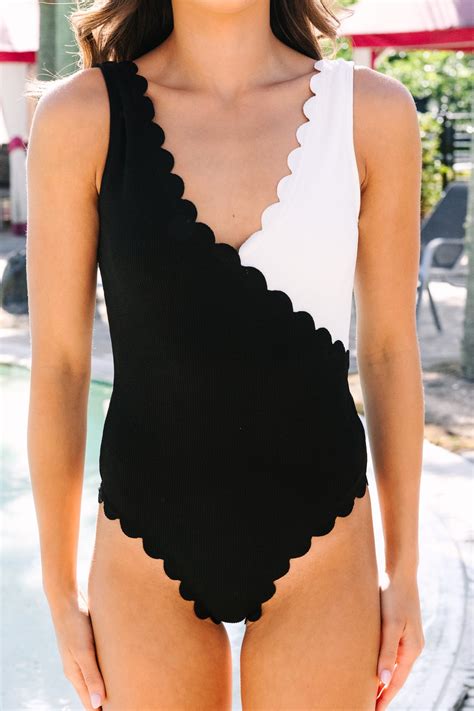 The Great Divide Black and White One Piece Swimsuit – Shop the Mint