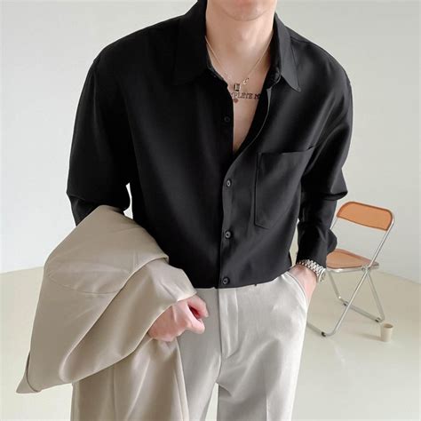 rt   essentials button  collar shirt business dress shirts