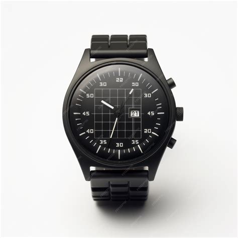 Premium Photo | Minimalist Black Watch On White Background With Modular