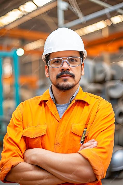 Premium Photo | Man Wearing Hard Hat and Safety Glasses