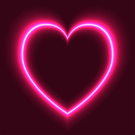 Premium Vector | Electric pink neon heart on dark background