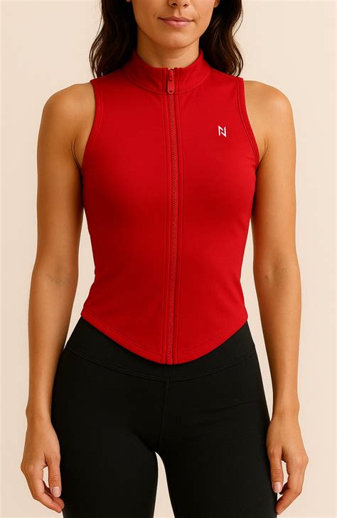 AEROSKIN SLEEVELESS COMPRESSION JACKET RED | Nomad Apparel