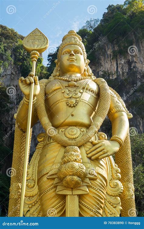 statue  murugan  hindu deity  located  entrance  batu stock