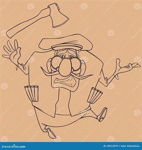 Sketch of a Cartoon Georgian Man in a Cap Stock Vector - Illustration ...