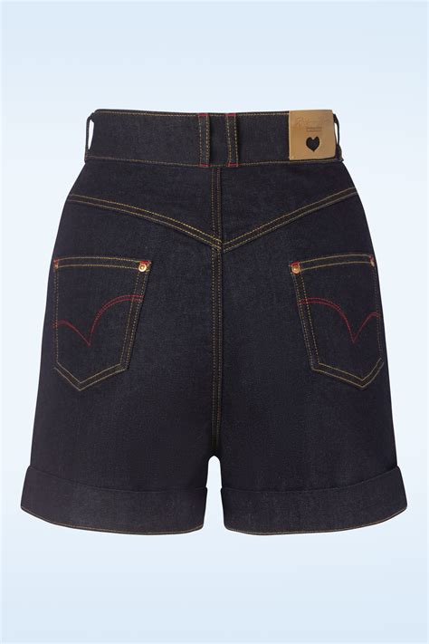 Rock-a-Booty 50s Pepper Shorts in Dark Denim | Topvintage