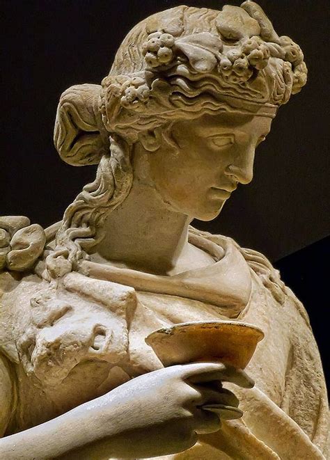 Dionysos holding a wine cup - detail, circa 150-200 AD, Roman period ...