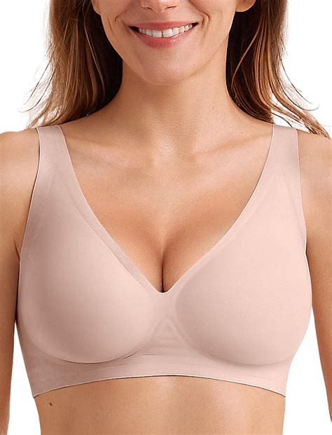 LetsJoli Women's Wireless Seamless Bras Deep V Push Up Bras Comfortable