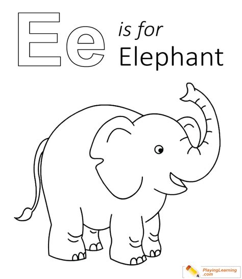 E Is For Elephant Coloring Page 06 | Free E Is For Elephant Coloring Page