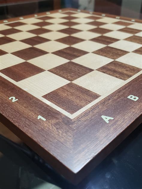 16" Wooden Chess Board with coordinates