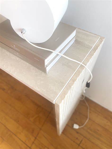 Vintage Italian Travertine Console Table attributed to Carlo Scarpa