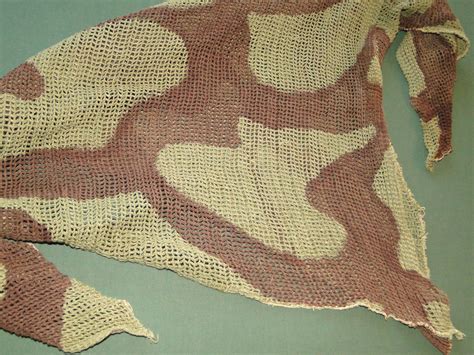 British Army WW2 D-DAY PARATROOPER AIRBORNE CAMO SCRIM SCARF Vtg Helmet ...