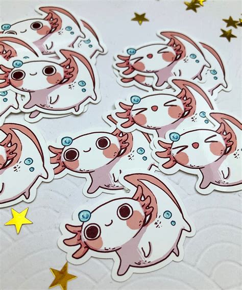 Axolotl Stickers Stickers Axolotl Sticker - Etsy