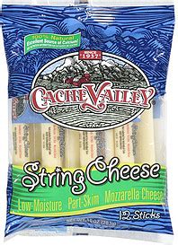 Cache Valley Cheese String Mozzarella Nutrition Information | ShopWell