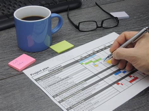 updating  project plan stock image image  setting