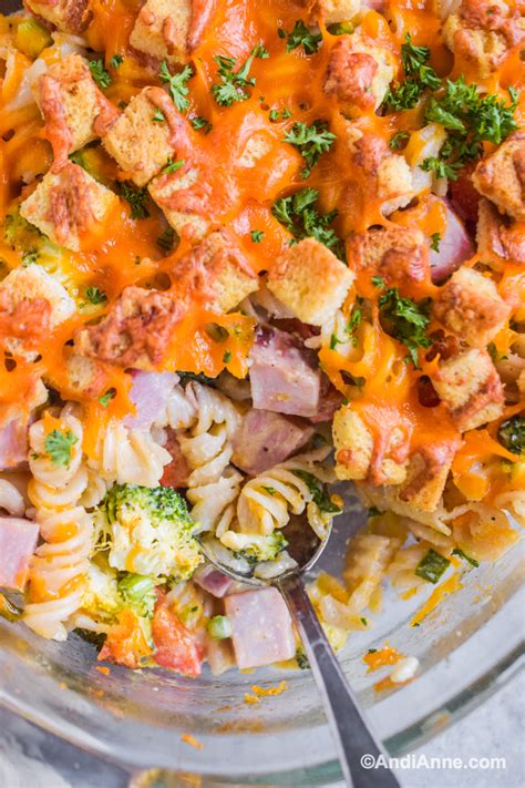 Ham Cheese Pasta Casserole - Andi Anne
