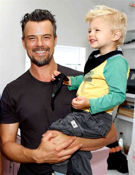 Josh Duhamel Poses Shirtless During Lake Day with Son