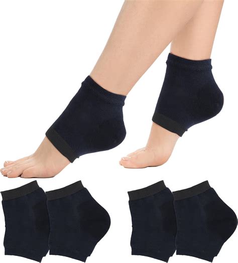 Sibba 2 Pairs Gel Heel Socks Soft Moisturizing Socks for Cracked Heel