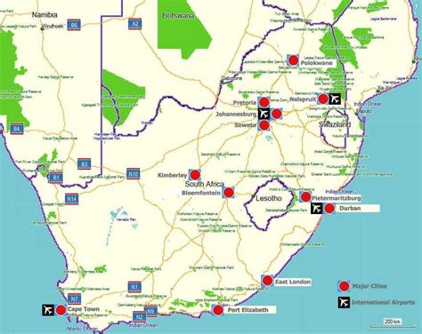south africas major cities  international airports south africa