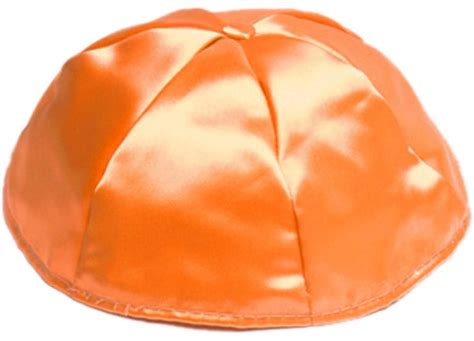 Orange Satin Kippah, Item # STO, Satin Kippot - Skullcap.com