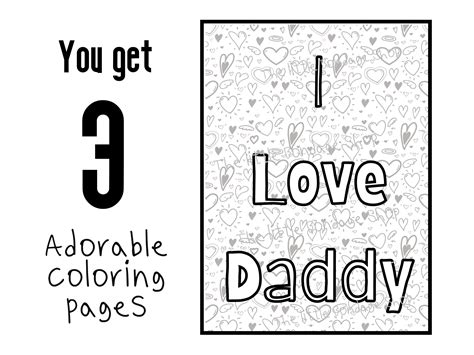 I Love Daddy Coloring Pages for Ddlg, Ddlb, Daddy Dom, Cute BDSM Gift