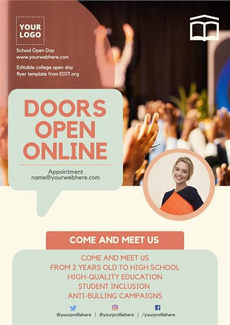 school open day poster templates