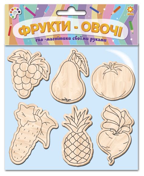 Дерев'яні іграшки-магніт Фрукти-овочі