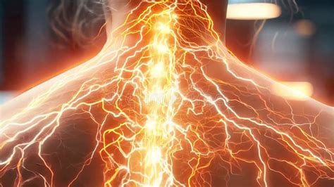 Intense Discomfort: Depiction of Nerve Piercing Back Pain, Illustrating ...