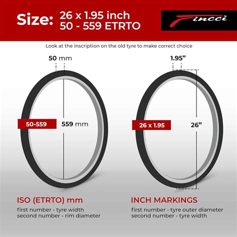 Fincci 26 x 1.95 × 60 TPI ETRTO 50-559 ×prafo MTB XC Enduro Touring