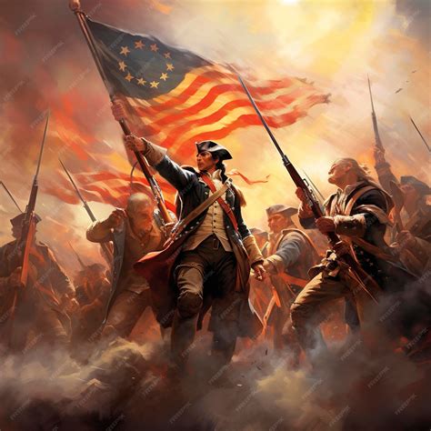 Premium AI Image | American Revolution War of independence Battlefield