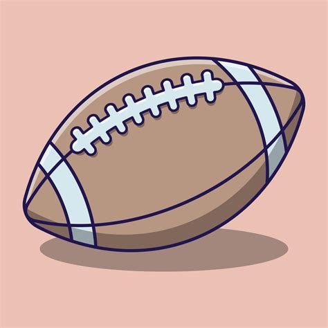 Cute rugby ball cartoon with shadow 1638739 Vector Art at Vecteezy