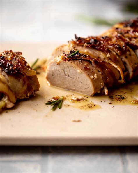 Bacon Wrapped Pork Tenderloin with Garlic and Brown Sugar