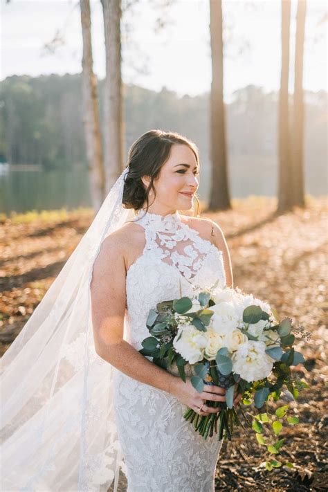 Bride in Lace High-Neck Gown