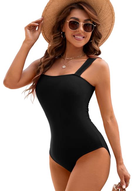 Tummy Control One Piece Bathing Suit Women's One Shoulder One Piece