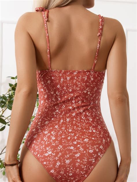 Floral One Piece Swimsuit with Tie Shoulder | Pomona and Peach