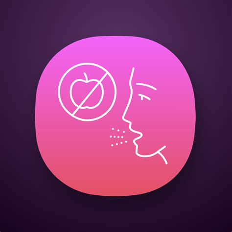 Fruits allergy app icon. Food intolerance. Cause of itching, rash