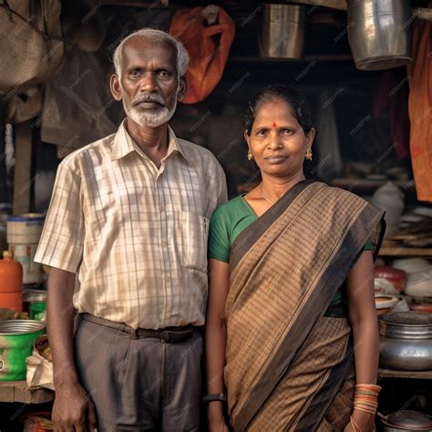 Premium AI Image | A South Indian old man standing with his wife