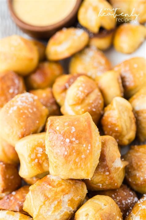 Pretzel Bites with Cheese Sauce Recipe - My Heavenly Recipes