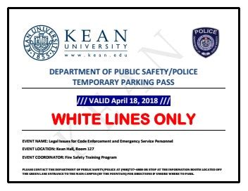 Kean Fire Safety » Kean University Parking Permit
