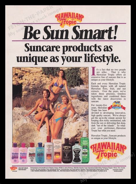 Hawaiian Tropic Suncare 1990s Print Advertisement Ad 1994 Bikini Model
