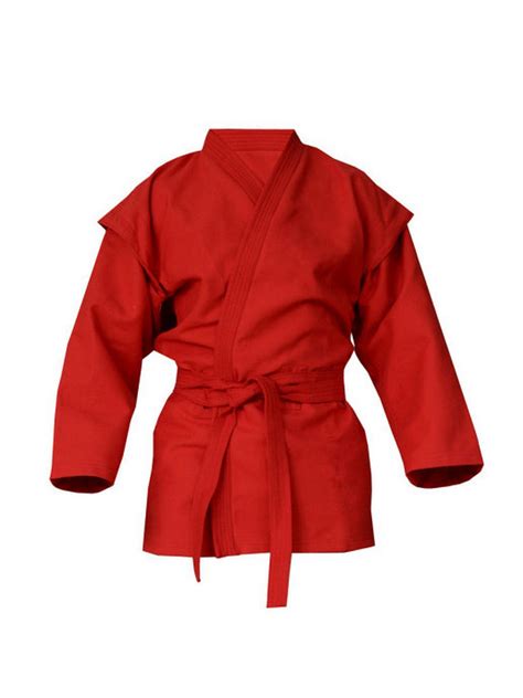 Куртка красная для самбо с поясом, рост 142-146 | kimono.by