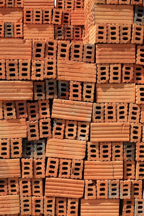 brick block building material  construction site stock photo image